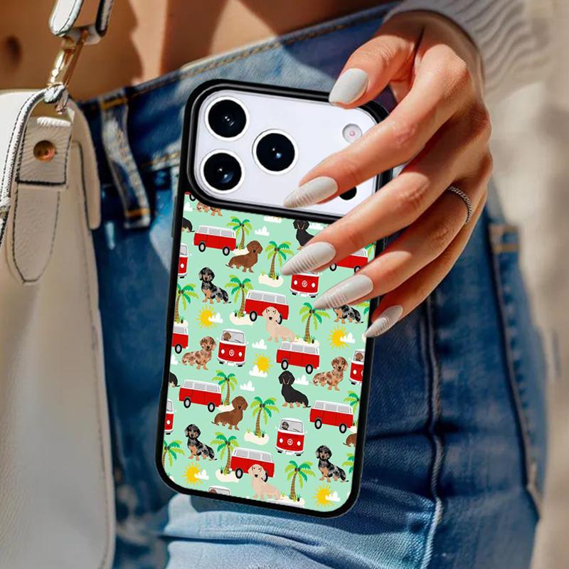 Dachshund Doxie Dogs Hearts Phone Case For iPhone 17 Air 14 15 13 12 Max Cover For Apple 14 15 16 16e 11 Pro Max Plus Coque