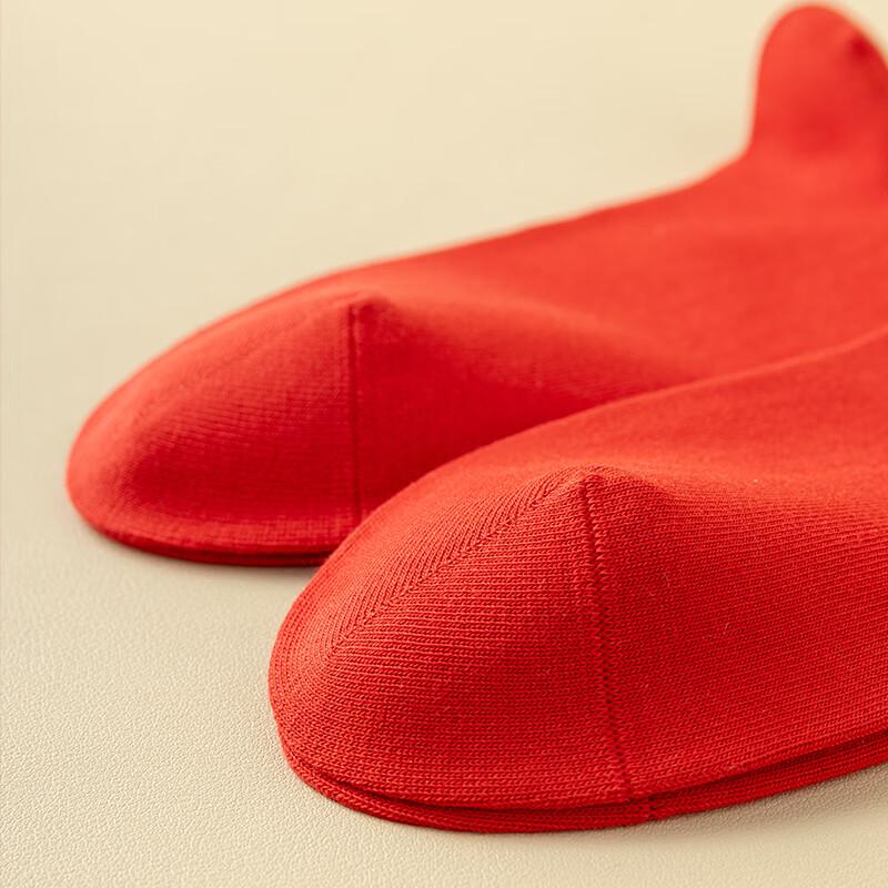 TINSINO Auspicious Red Embroidered Cotton Socks