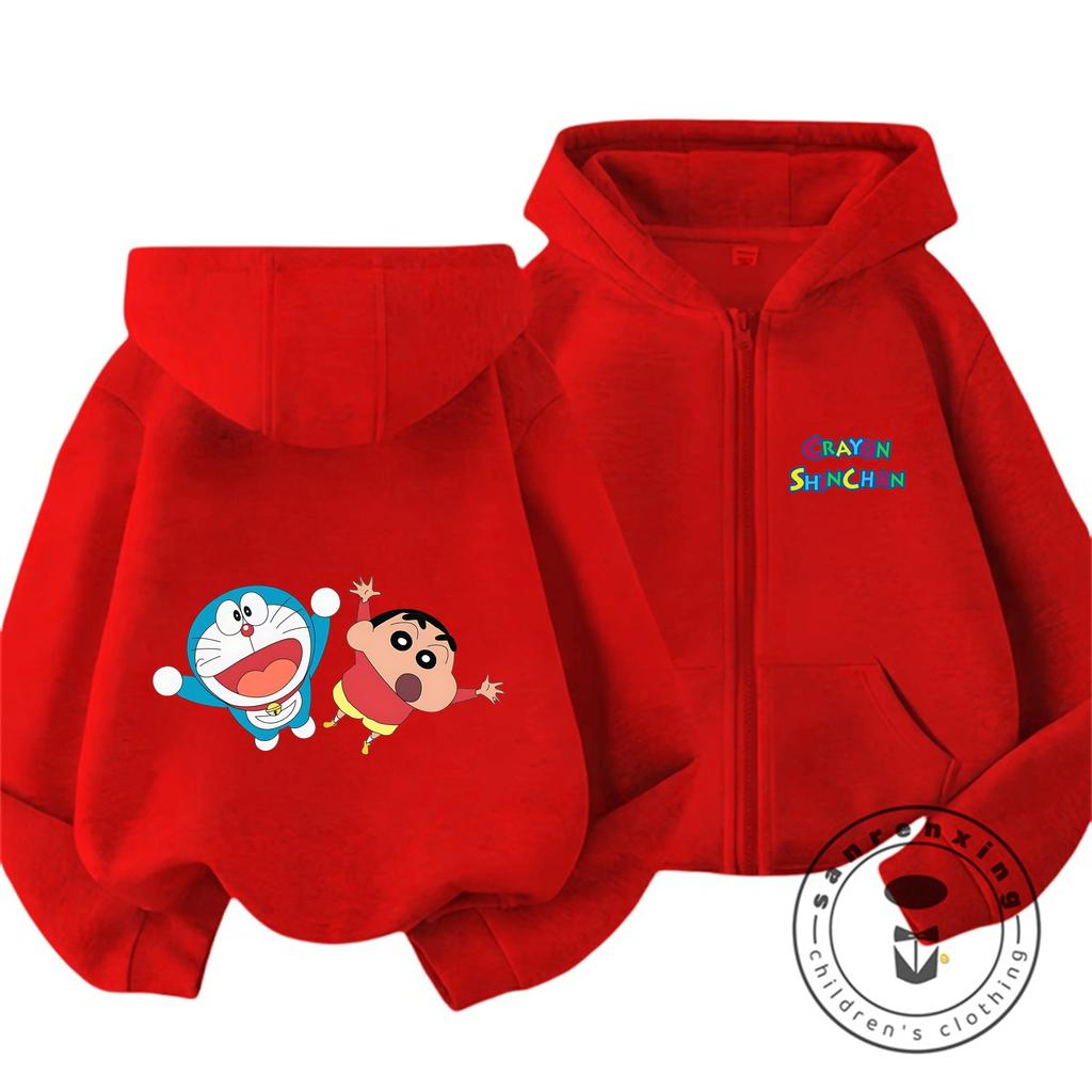New Kids Zipper Hooded Sweatshirt Cute Cartoon Trendy Winter Outerwear Boys Girls