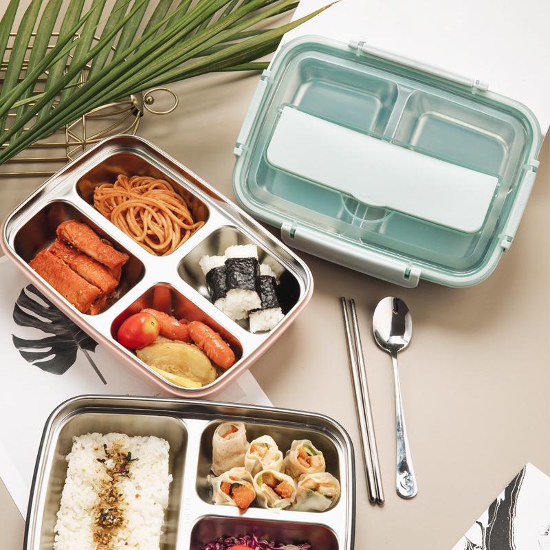 Container Students Office Workers Leak Proof Stainless Steel Lunch Box