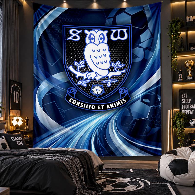 Gobelin wiszący na ścianę z nadrukiem piłkarskim Sheffield Wednesday Tkanina do salonu Sypialni Wystrój domu