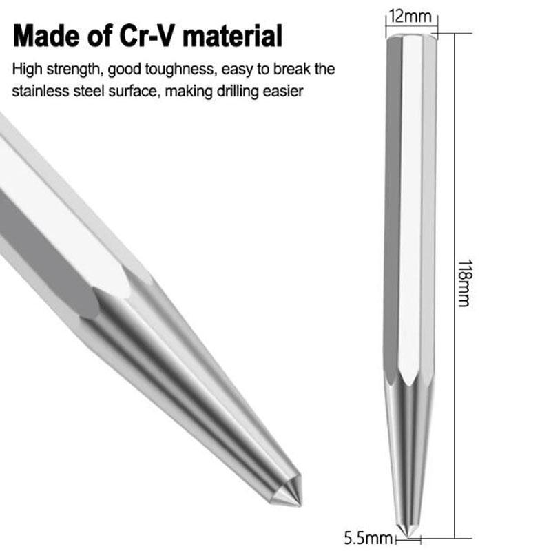 Octagonal Center Punch Locator Fitter Chisel Metal Drilling Mark Cone Punch High Hardness