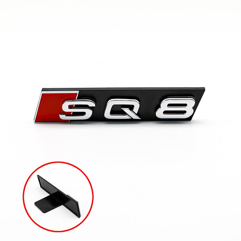Car Front Grille Emblem ABS SQ Badge For F2 SQ3 SQ5 SQ7 SQ8 Logo Auto Stylin Sticker Decorative Modification Accessories
