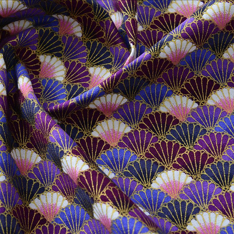 Breiter 140cm Baumwoll-Japanischer Stil Bronzefarbener Jacquard-Satin-Stoff für Cheongsam Kimono Nähen DIY Tasche Handgefertigter Patchwork-Stoff