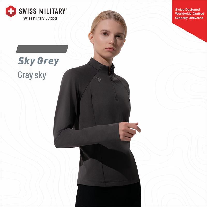 Женская спортивная футболка SWISS MILITARY с длинным рукавом для активного отдыха S