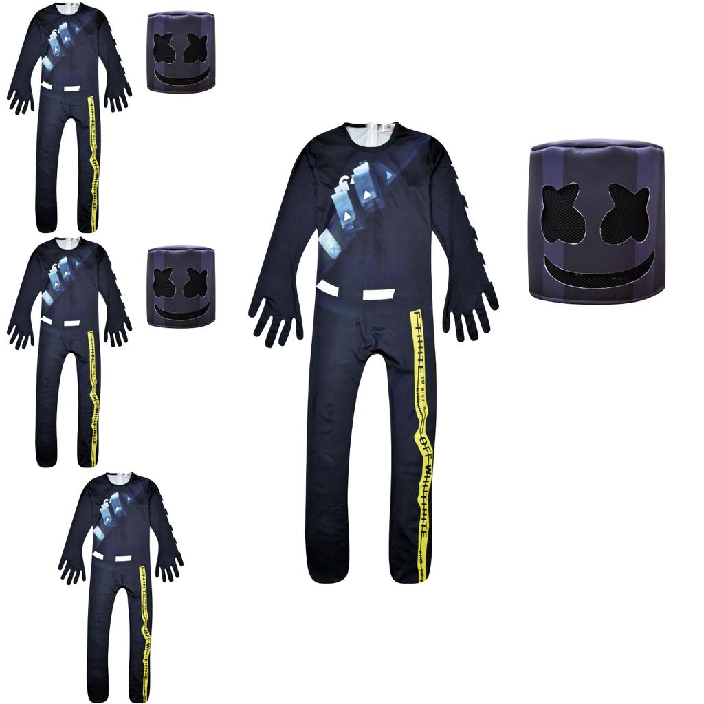 Christmas Halloween Fortnite Marshmello Onesie Costume Soft Milk Silk Fabric