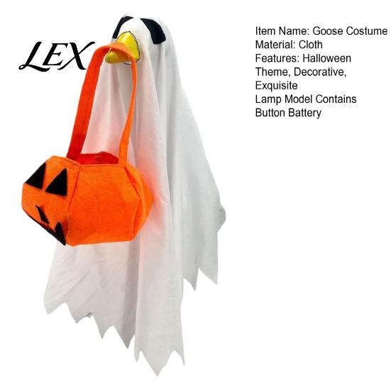 Spooky Costume Set Halloween Ghost Goose Outfit, Lawn Porch Clothes, Fall Exquisitely Crafted for Outdoor Patio Yard Decoration