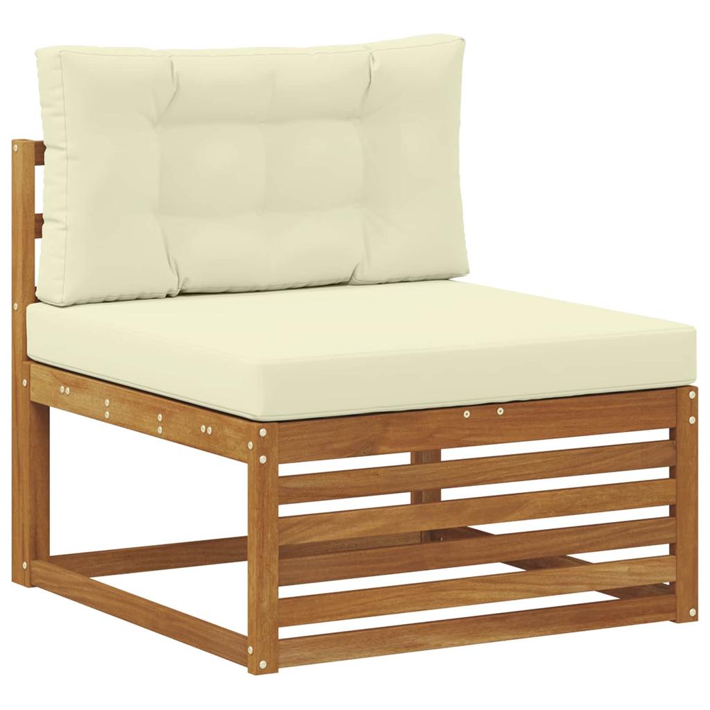 Outdoor Sofa Set with Cushions 7 pcs Natural and Cream