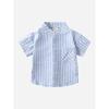 Kids Stripes Short-Sleeved Shirt Summer Boys' Shirt K-style V Neck Fashion Children's Clothing Baby Boy Casual Tops