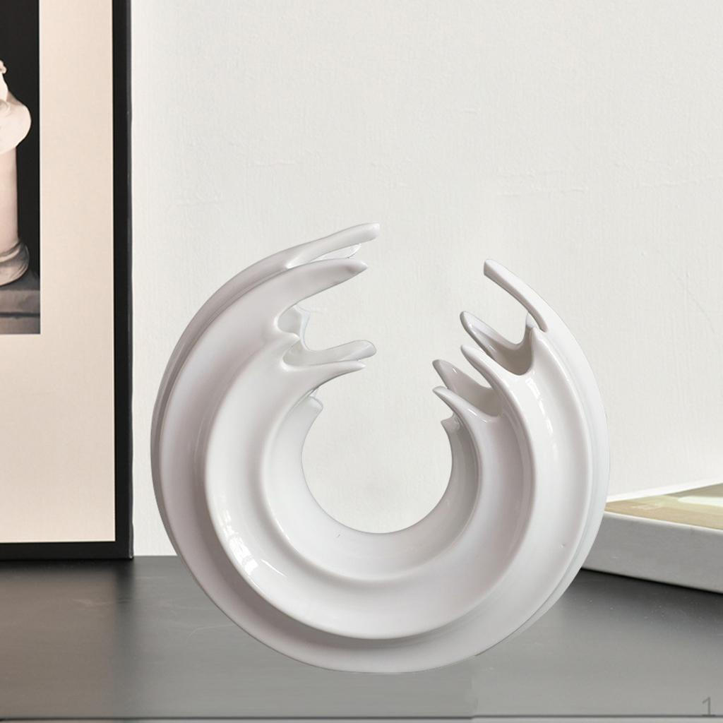 

Статуи Цветочный горшок Скульптура Декор гостиной Фигурки Кашпо Настольное украшение, дом и отель White 16x15cm