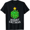 Merry Critmas D20 RPG Christmas Tree RPG Gamer Gaming Xmas T Shirts Men Streetwear Tee Shirt Short Sleeve Unisex Loose Clothing