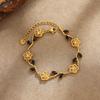 18K Gold Plated Stainless Steel Rose Bracelet Stackable Wrist Jewelry  Stackable Layering Look