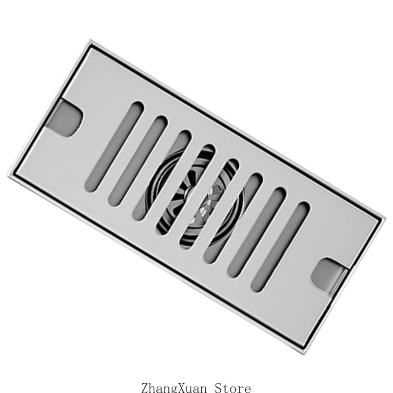 Sturdy Stainless Steel Rectangular Floor Drain for Efficient Water Flows 3XUF