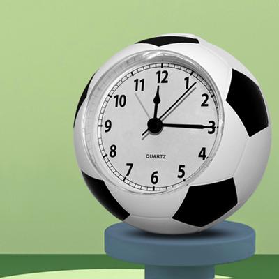 Ceas deșteptător portabil cu desene animate Design de formă de fotbal Ceas cu alarmă de birou mut pentru copii studenți
