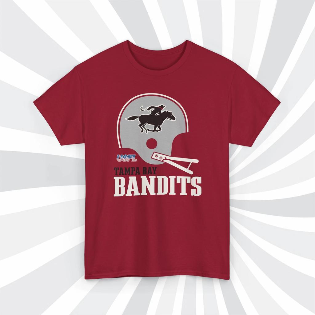 Tampa Bay Bandits 1983 USFL Vintage Football Cardinal T shirt - Buccaneers