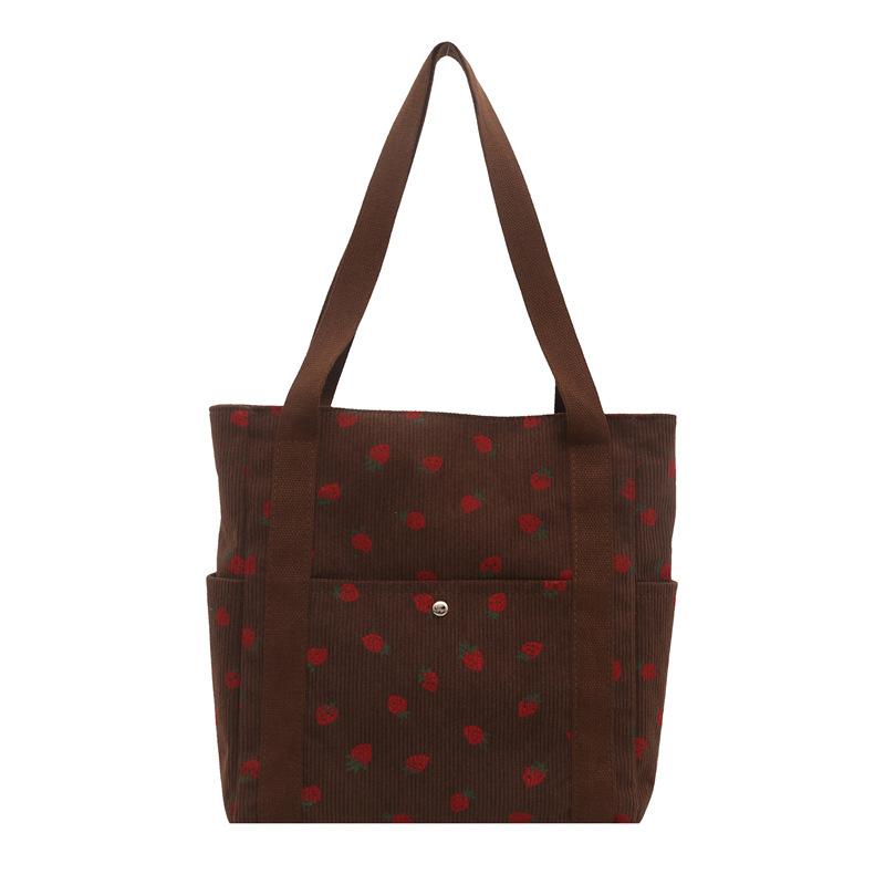 

Летняя новая портативная сумка-тоут большой вместимости красивая простая модная в студенческом стиле литературная и милая сумка через плечо коричневый