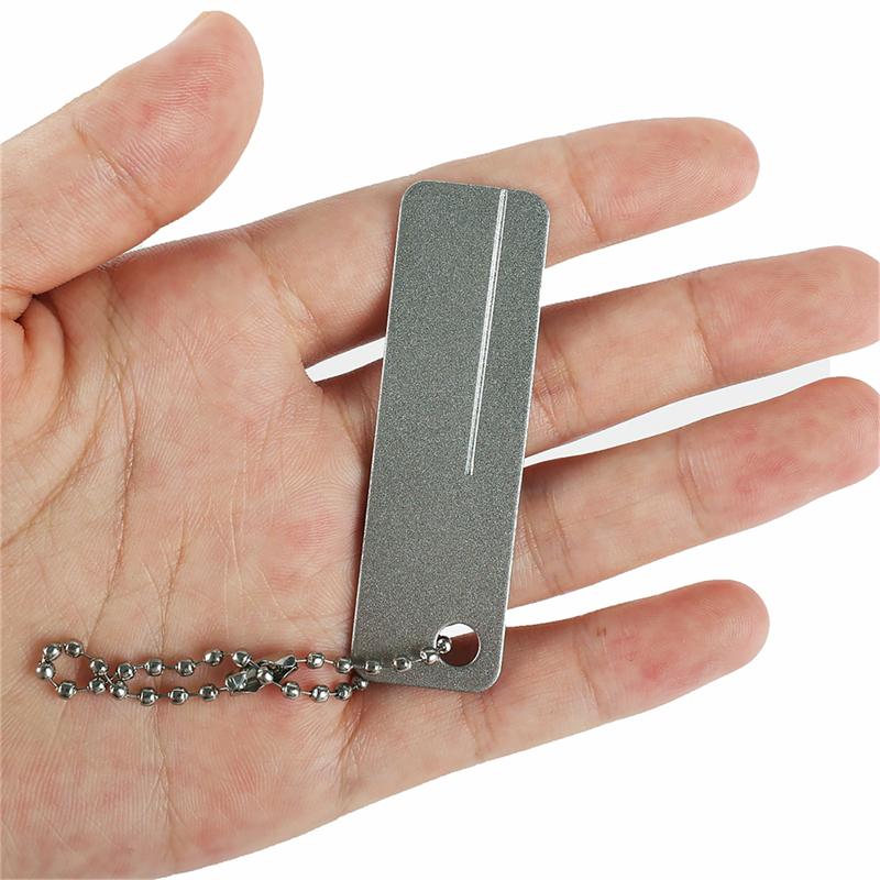 Fishing Hook Sharpener Portable Diamond Stone Fish Hook Sharpen Tools Knife Whetstone Keychain for Outdoor Fishing Accessories