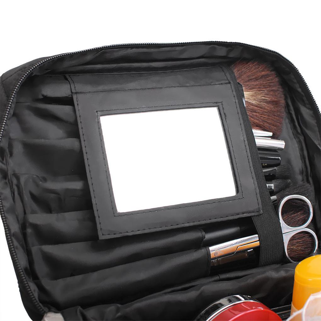 Makeup Bag Handle Dustproof Mirror Cosmetic Bags Square Soft Foldable Lightweight Toiletry Case Traveling Foundation