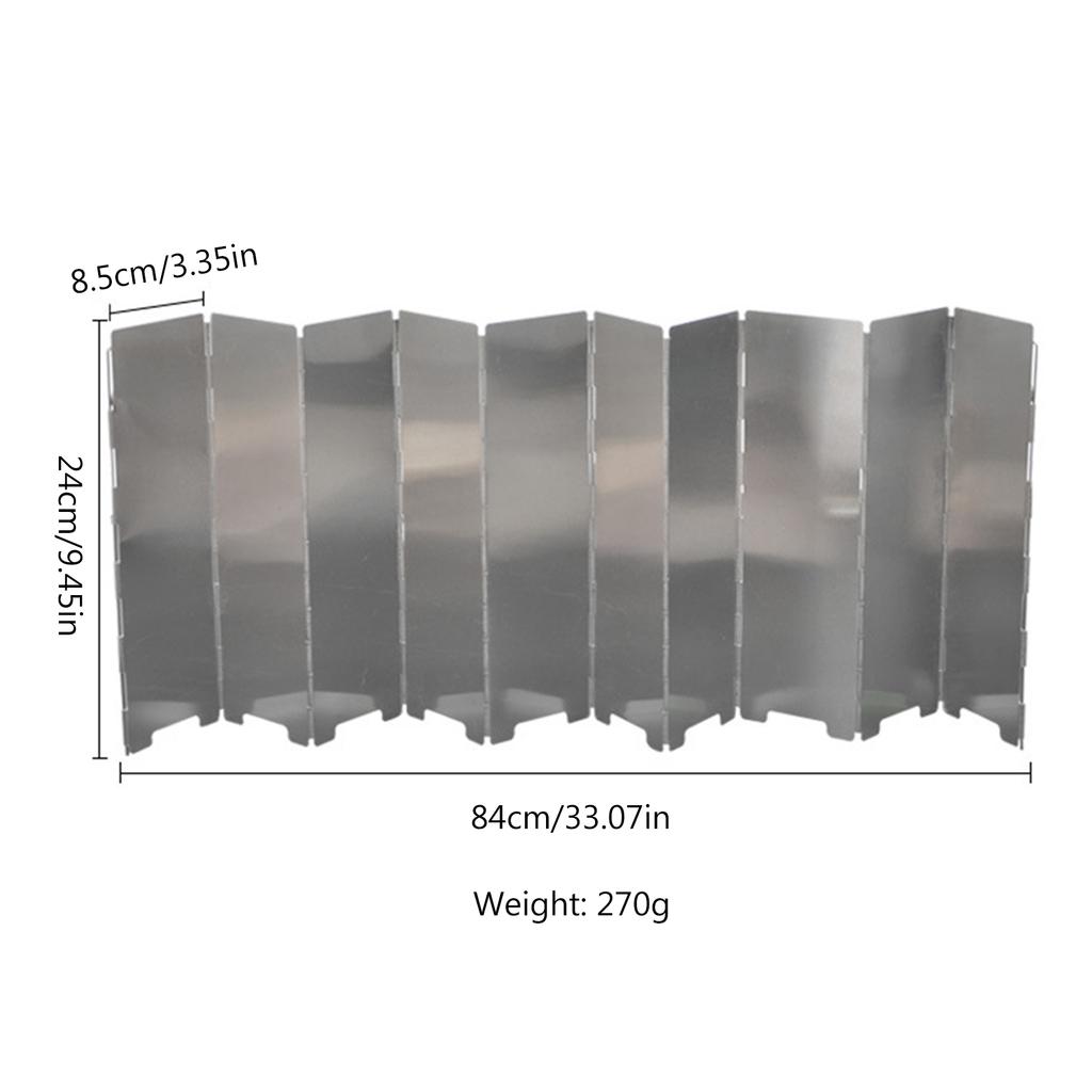 10 Plates Aluminum Alloy Camping Stove Windshield Alcohol Stove Windscreen Folding Burners Windshield with Storage Bag