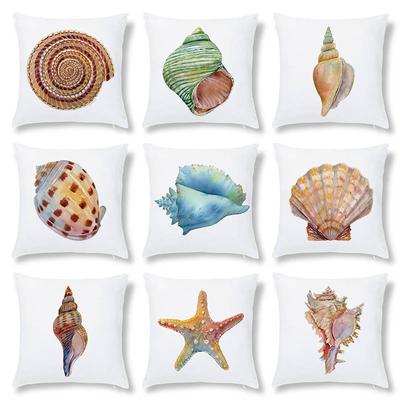 Nur Kissen mit Muschelmuster im maritimen Stil, Sofasitzkissen, Muscheldruck