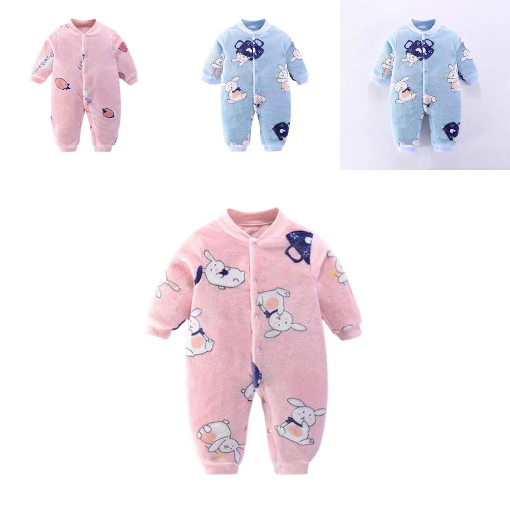 Warm Flannel Newborn Infant Romper Jumpsuit Cute And Cozy Baby Clothes Outfit
