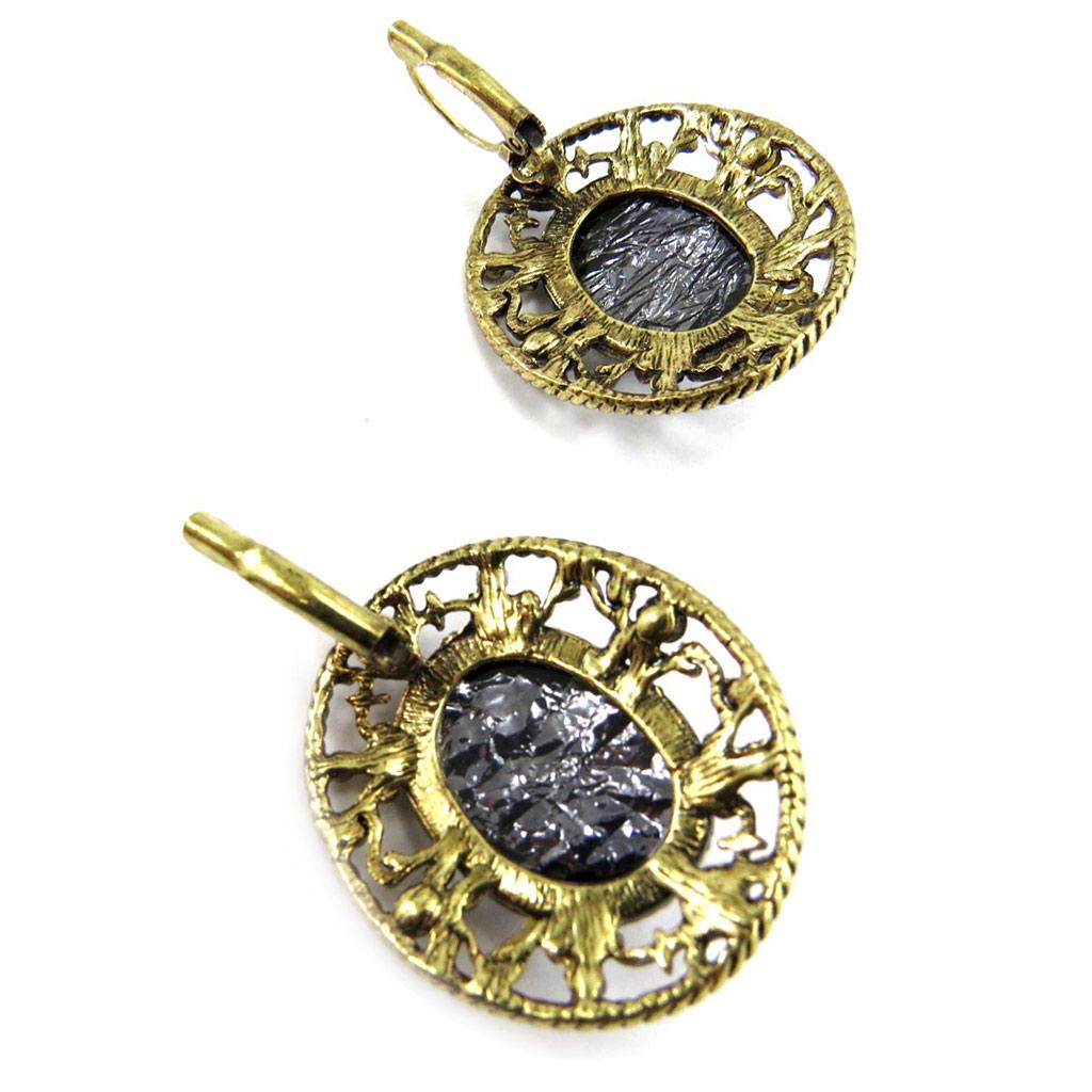 Les Trésors De Lily [G5119] - Dormeuses Créateur 'Judith' doré violet