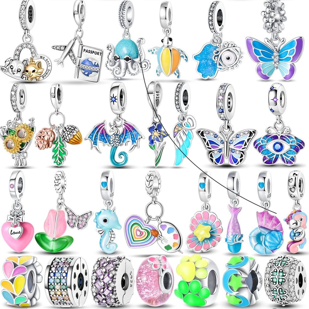 Kupfer Bunte Leuchtende Anhänger Perle Muschel Schildkröte Schmetterling Stern Hängende Accessoires Armbänder DIY Schmuck Markierung