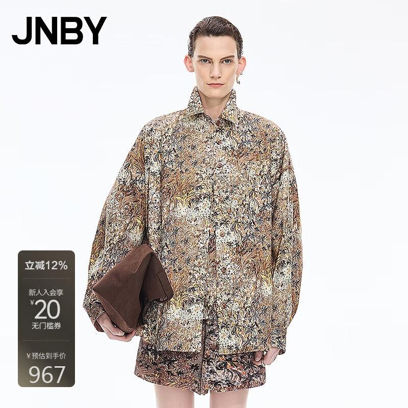 JNBY 2025 Autumn New Loose Cotton Long Sleeve Printed Shirt