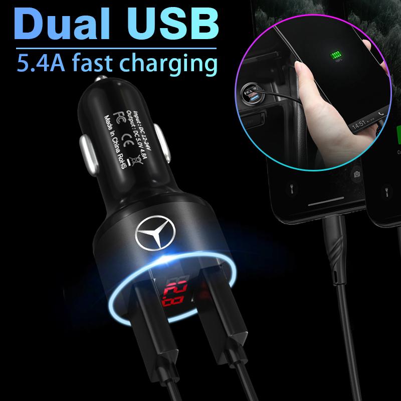 Car Fast Charger USB Type-C Ports Power Adapter Accessories For Mercedes Benz AMG GLC GLE GLB CLA GLA W204 W205 W206 W212 W213