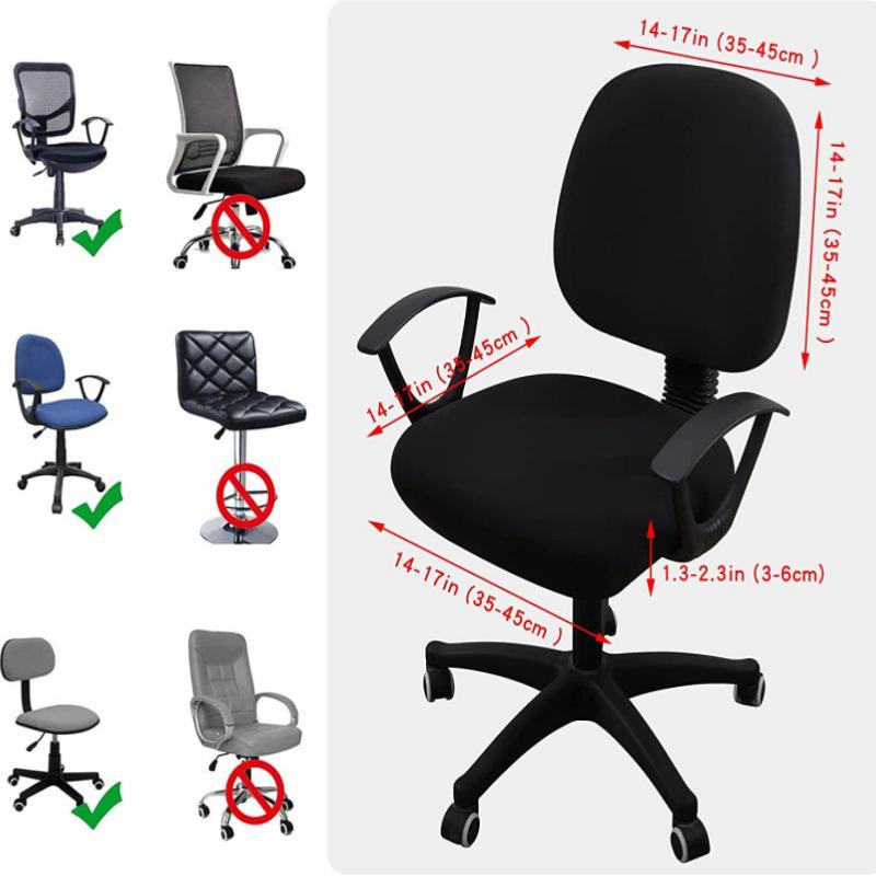 Computer Chair Printed Split Cover Elastic Office Armchair Dust-Proof Seat Cover Universal Study Swivel Chair Protective Case