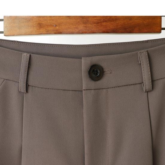 Szorty Linia A Luźne Wysoki Stan Kieszenie Jednolity Kolor Zapięcie na Guzik i Zamek Błyskawiczny Formalne Do Pracy OL