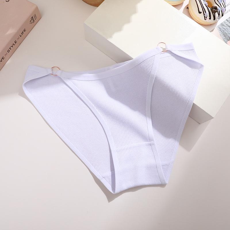 

Хлопковые трусики FINETOO для женщин, дышащее и удобное нижнее белье, однотонное, короткое, с низкой талией, S-XL L белый