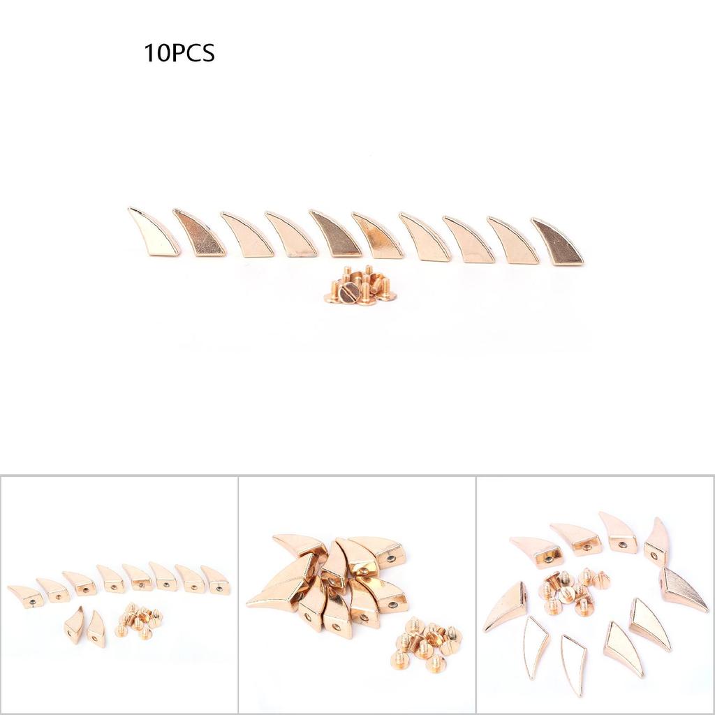 10Pcs DIY Colorful Alloy Spikes Punk Studs Rivet Bullet for Clothing Hat Decoration(Gold)