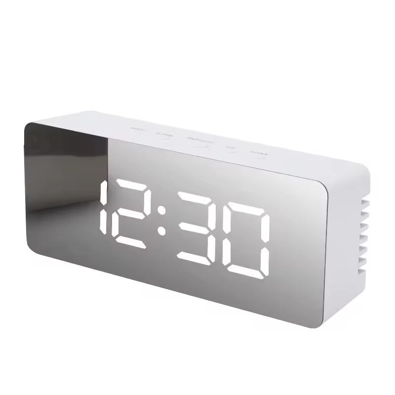 Digital Alarm Clock LED Mirror Clock Large LCD Display Electronic Clocks Noiseless Table Clocks With Temperature Calendar Watch