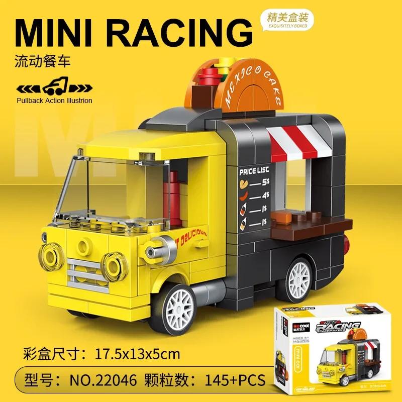 Race Car Bus Engineering Vehicles Ambulance Pull Back Scale Model Building Block Set Brick Toys  Playsets Children Boys  Girls Compatible With