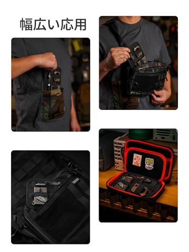 TACTICAL GEEK TCM2 Mini EDC Organizer Board, Non-Slip Elastic Woven Board with Small Item Bag Insert Panel, Bag-in-Bag, Everyday Essentials, Gadget Ba