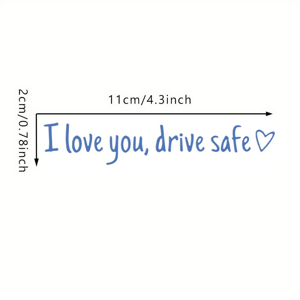 "I Love You Drive Safe" Mirror Decal, Waterproof Rear View Mirror Sticker Heartfelt Car Accessory for Drivers, Friends & Family