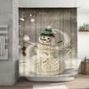 Tuniu Charming Snowman Shower Curtain Winter Holiday Decor Festive Bathroom Set Waterproof Cute Christmas Gift