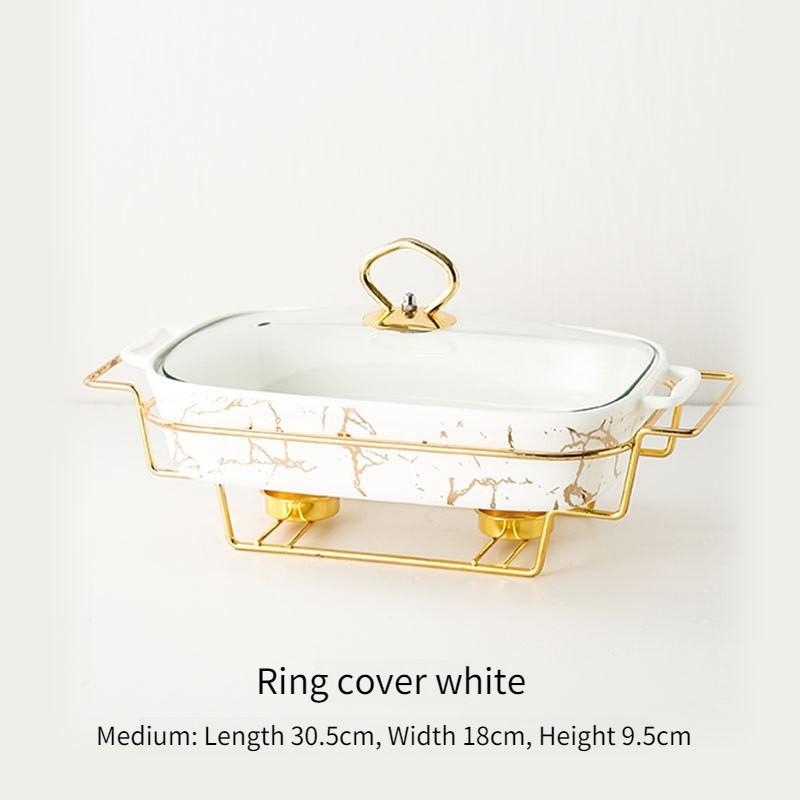 Creative Rectangular Double Ear Ceramic Casserole Household Tableware Light Fire Heating Hotel Dry Soup Pot