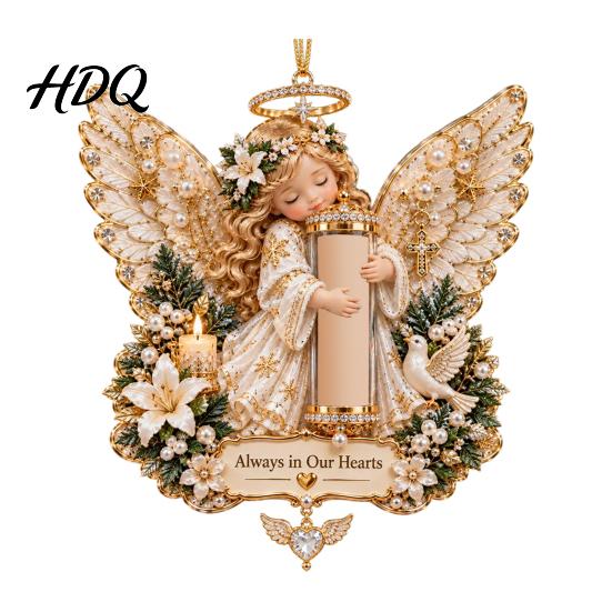 Christmas Money Holder Ornament Angel Cash Hanging Ornament Acrylic Pendant for Tree Holiday Decoration Festive Seasonal Keepsake Container