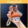 Pulling Mushroom Theme Doll Massage Hammer Wallet Plush Keychain Pendant Bag