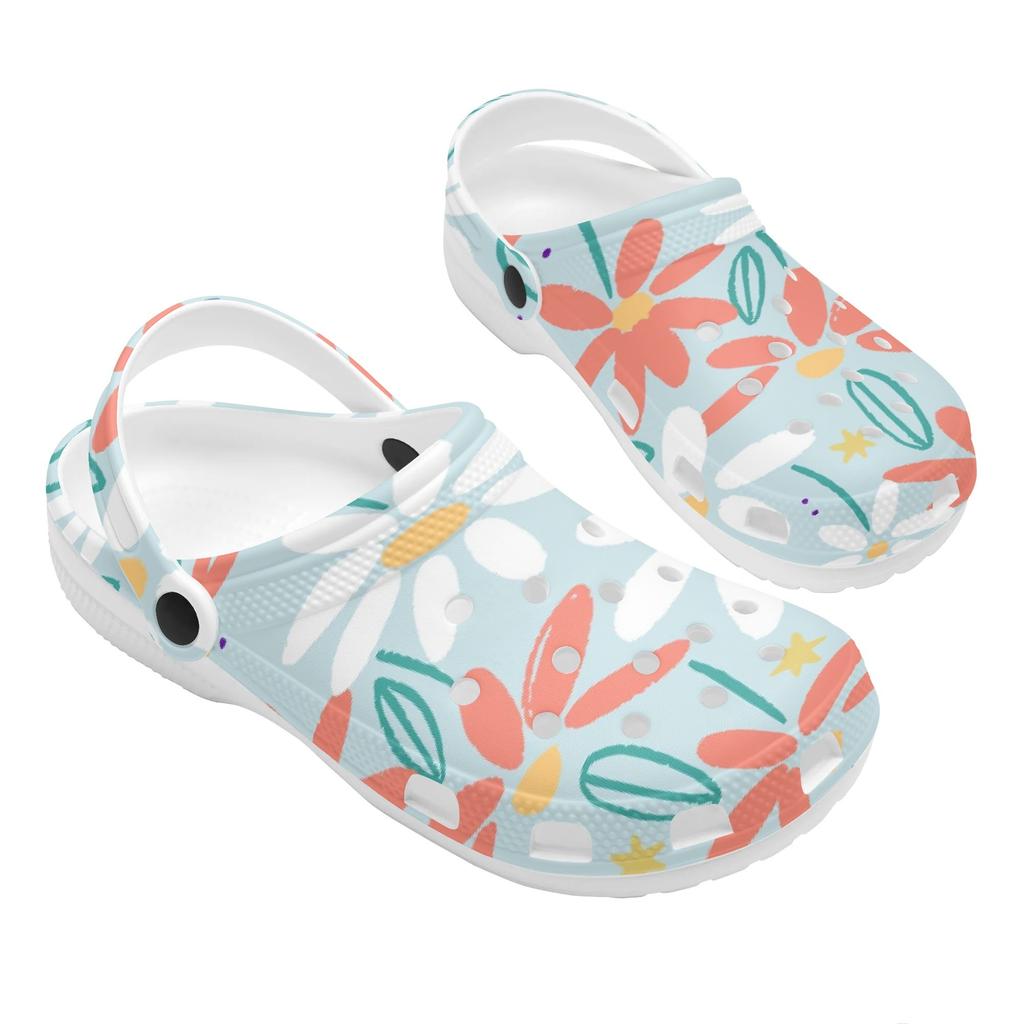 Printed EVA Clogs Slippers for Women Men Easy Clean Lightweight Slip On Casual Sandals Lightweight Soft Sole Summer Daily Wear
