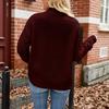 BITCED Women's Casual Loungewear Sweater Autumn/Winter Solid Colour Fashion Long-Sleeved Pullover Knit Sweater