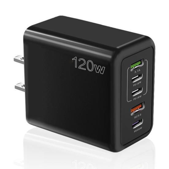 Charger 120W Mobile Phone Fast Charging Type-C US Plug PD/USB Multi-Port Safe Efficient Charging High Power Charger
