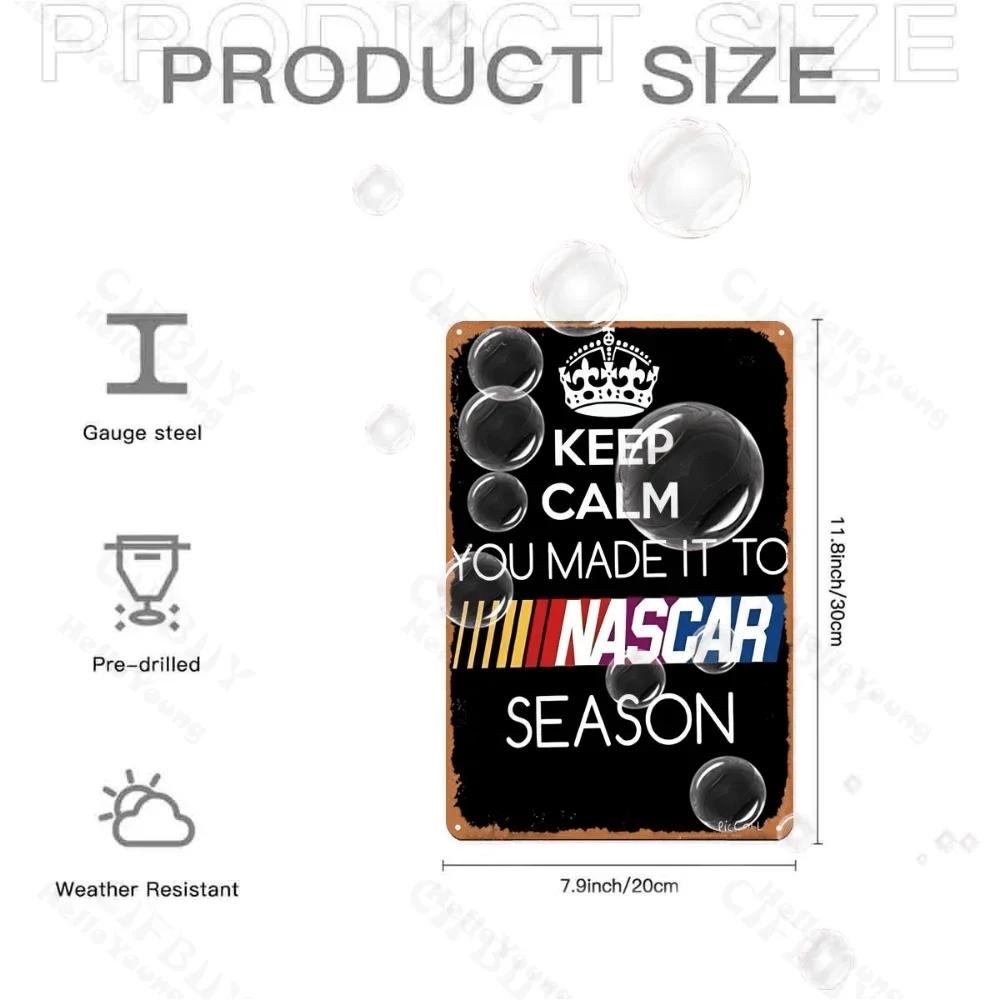 1pc Vintage NASCAR Season Metal Sign, Aluminum Wall Art. Easy Install, Durable for Garage. Ideal Racing Decor for Devoted Fans.
