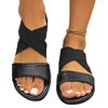 New Summer Women's Cross Elastic Flat Soled Beach Sandals for Outdoor Wear