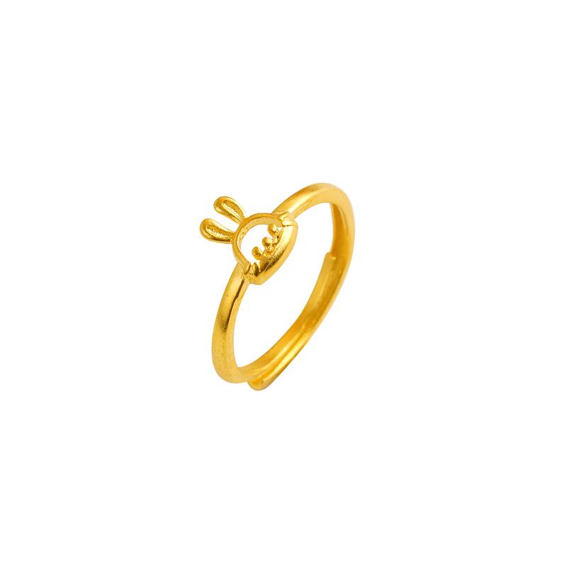 Exquisite Sand Gold Open Ring for Women: High-End Niche Design, Light Luxury Style, Long-Lasting Color, Imitation Gold.