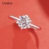 Lindon Classic Copper Alloy Zircon Ring Ladies Jewelry Wedding Promise Party Gift