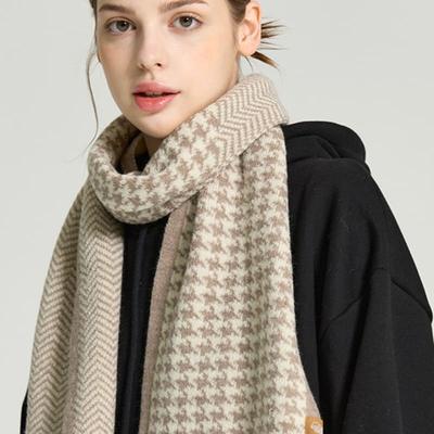 RECLOW Two-Way Houndstooth Muffler Beige