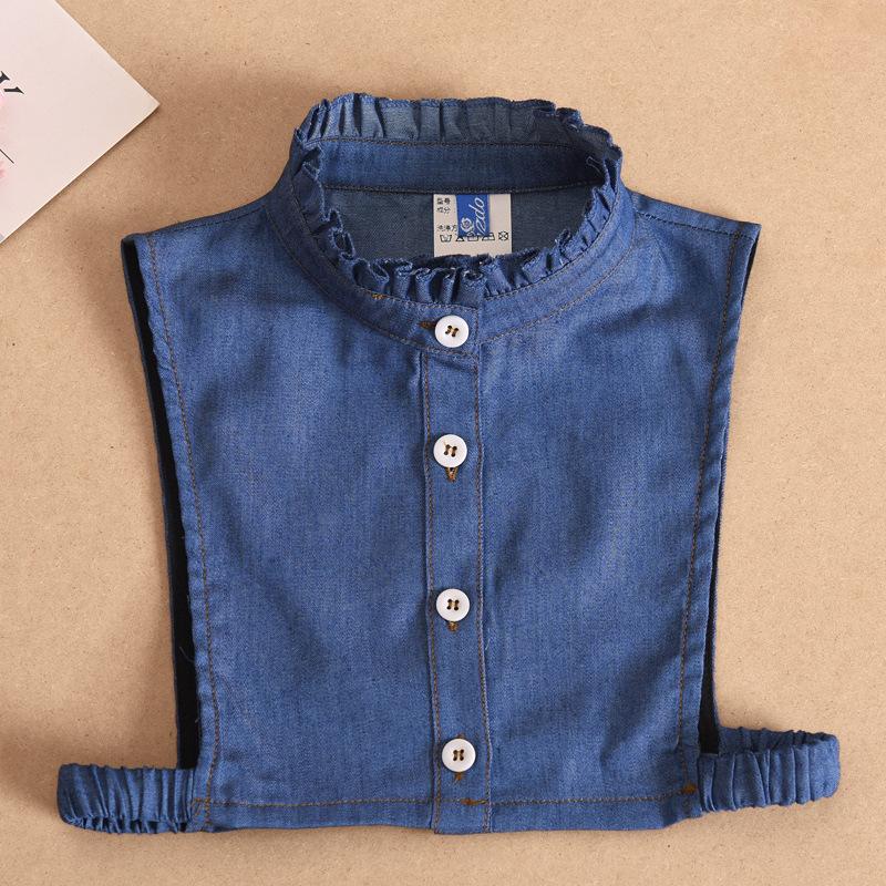 Denim Fake Collar Shirt Children White Collares Mujer Cotton Detachable Collar Choker Kids Boys Girls Removable Half Shirt